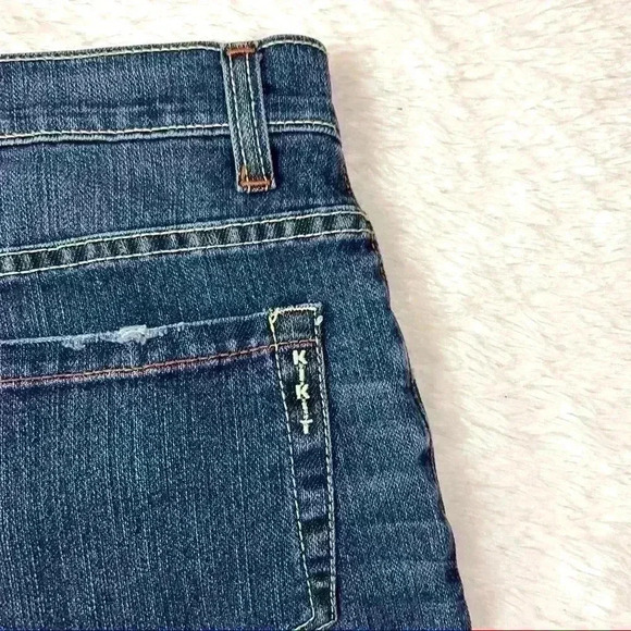 Kikit Jeans Med Wash Boyfriend Style Straight Leg Creased Jeans Size 12 - Picture 7 of 11